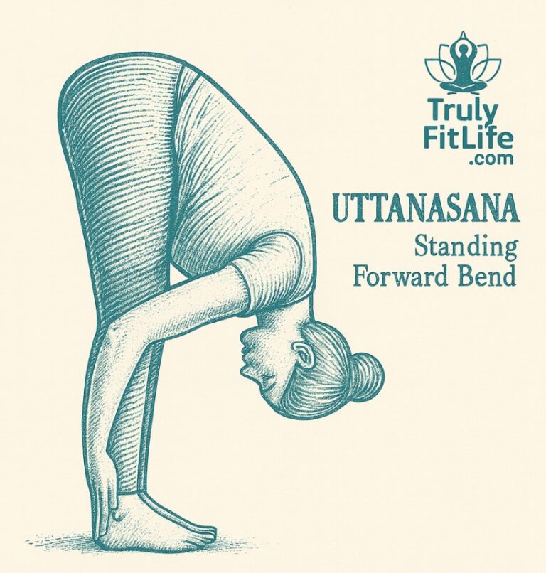 Uttanasana – Standing Forward Bend Pose illustration | TrulyFitLife