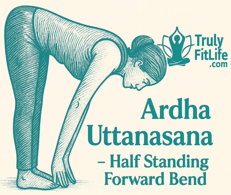 Ardha Uttanasana – Half Standing Forward Bend yoga illustration