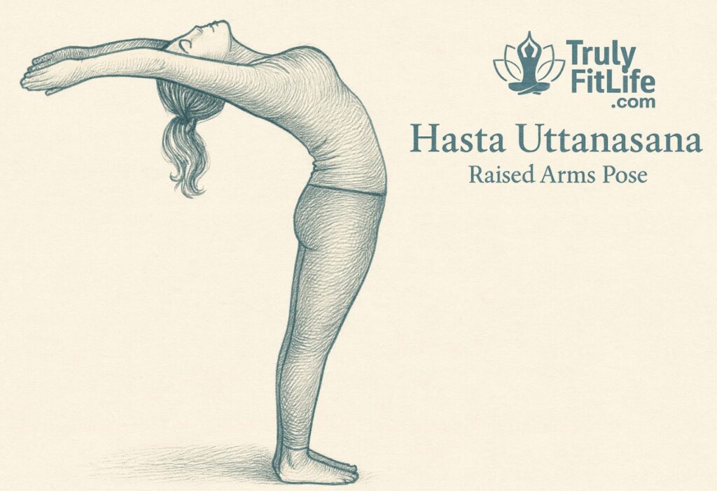 Hasta Uttanasana – Raised Arms Pose yoga illustration