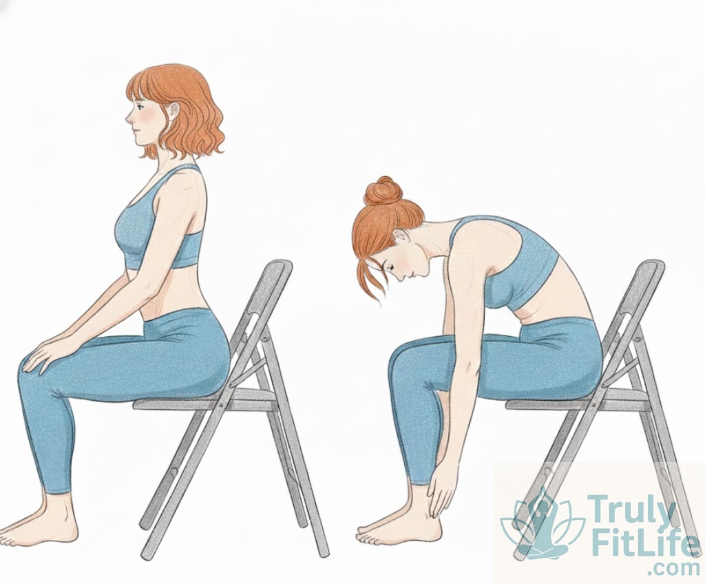Seated Cat–Cow Stretch chair yoga for office workers and seniors