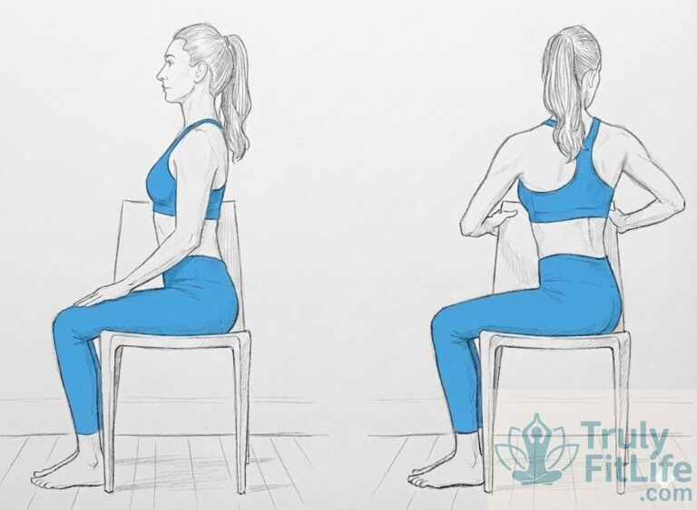 Spinal twist chair yoga for office workers and seniors